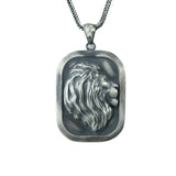 Lion Head Relief Medallion Pendant