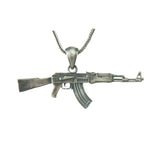 AK74 Gun Silver Pendant