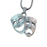 Comedy and Tragedy Masks Silver Pendant