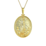 Gold Lady of Fatima Medallion Pendant