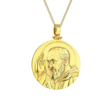 Gold Padre Pio Medallion Pendant