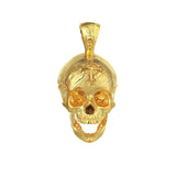 Gold Skull with Cross Pendant