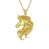 Gold Unicorn Horse Necklace