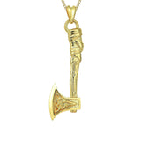Gold Viking Axe Pendant