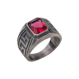 Greek Ruby Signet Ring