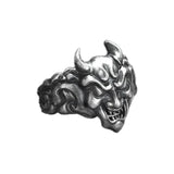 Oni Demon Ghost Silver Band Ring