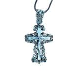 Lacy Jesus Crucifix Silver Necklace
