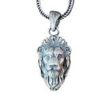 Lion Head Pendant, 925K Sterling Silver King of the Jungle