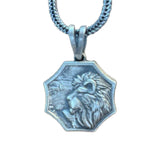 Lion Head Pendant, 925K Sterling Silver King of the Jungle