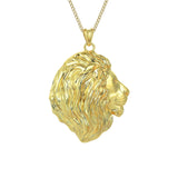 Lion Head Relief (side view)  Gold Necklace