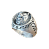 Nature Inspired Wild Wolf Silver Ring
