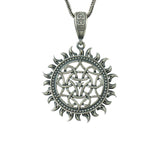Nordic Sun Symbol Silver Pendant