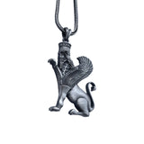 Persian Winged Sphinx Silver Pendant