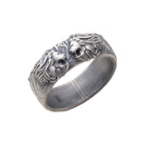 Lion Heads Ring With Patterns