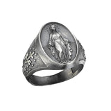 Silver Virgin Mary Signet Ring