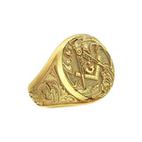 Solid Gold Freemason Band Ring