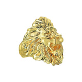 Solid Gold Roaring Lion Band Ring