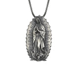 Virgin Mary Guadalupe Silver Pendant