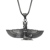 Winged Isis (linear) Silver Necklace