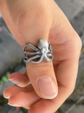 Silver Ocean Kraken Octopus Ring