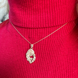 Real Gold Mother and Child Necklace