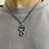 Silver Ouroboros Dragon Necklace