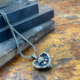 Havanese Dog Necklace, Winged Heart Angels Pendant