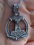 Thor's Hammer Silver Necklace