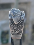 Japanese Carp Silver Band Ring