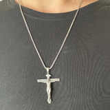 Jesus Crucifix Silver Necklace