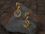 Ancient Denarius Trajan Coin Hoop Earring