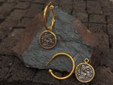 Ancient Herakleskop Coin Hoop Earring