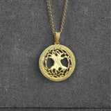 Solid Gold Scandinavian Yggdrasil Necklace