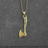 Gold Viking Axe Pendant