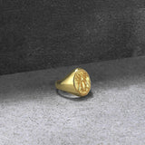 Solid Gold Wild Honey Bee Seal Ring