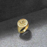 Solid Gold Sealed Skull Signet Ring