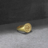 Solid Gold Sealed Skull Signet Ring