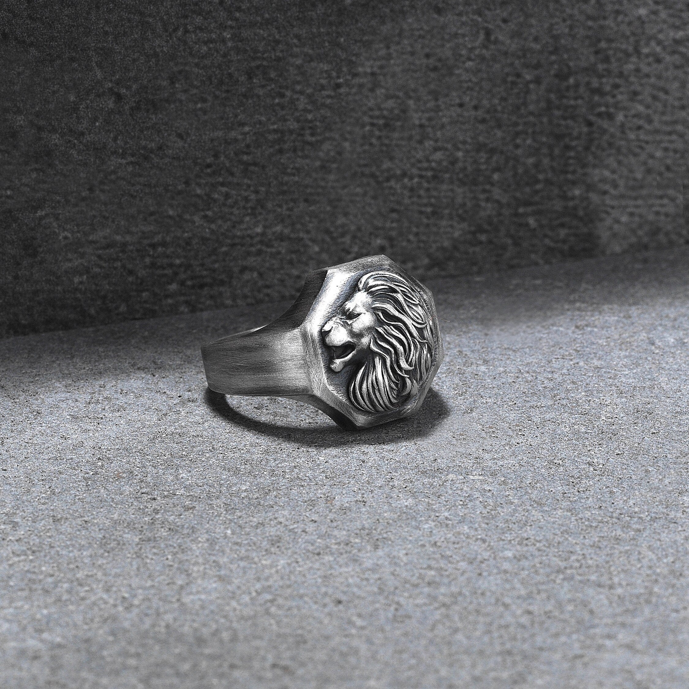 lion Horned goat for men made of sterling silver ring 925 Satan style –  Jack's Club
