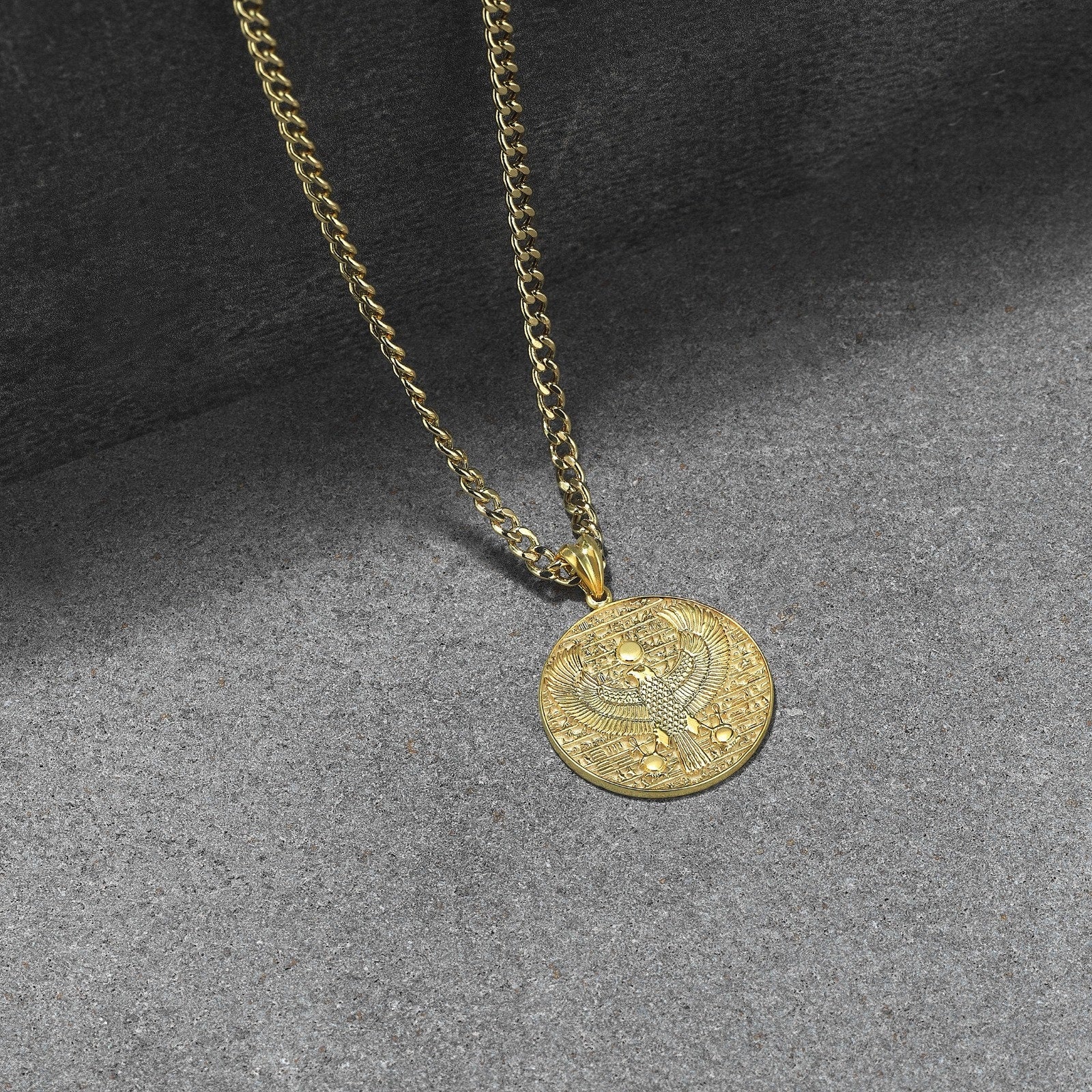 Genuine 18K Gold Phoenix Charm Chain Necklace