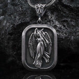 Virgin Mary Angel Wings Medallion Necklace