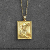 Gold Saint Patrick Medallion Necklace