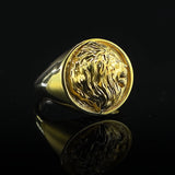 Wild Beast Lion Gold Signet Ring
