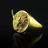 Solid Gold Dragon Head Ring