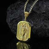 Gold Virgin Mary Angel Wings Necklace
