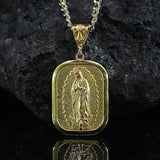Gold Virgin Mary Guadalupe Medallion Necklace