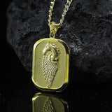 Gold Winged Horse Pegasus Medallion Pendant