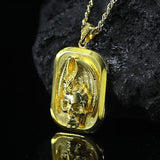 Gold Dragon and Skull Medallion Pendant