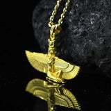 Gold Winged Isis (linear) Necklace