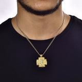 Gold Cross Shaped Angel Pendant