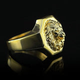 Lion King of the Jungle Signet Gold Ring